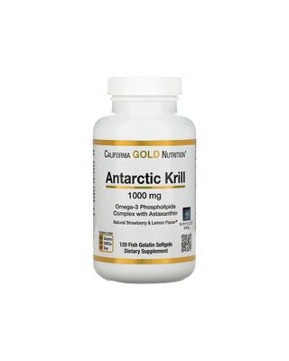 Жир антарктичного криля з астаксантином 1000 мг 120 кап California Gold Nutrition 20202908 898220011025 фото