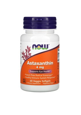 Астаксантин 4 мг | 60 кап Now Foods 733739032515 фото