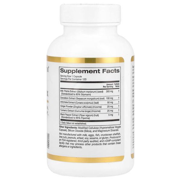 Силимариновый комплекс (расторопша) 300 мг | 120 кап California Gold Nutrition 898220009565 фото