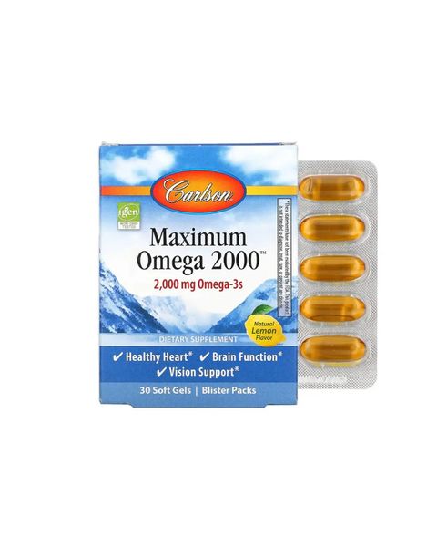 Омега-3 2000 мг лимон | 30 кап Carlson Labs  088395600203 фото
