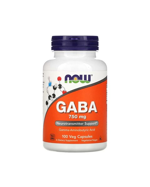 Гамма-аминомасляная кислота (GABA) 750 мг | 100 кап Now Foods  733739000897 фото
