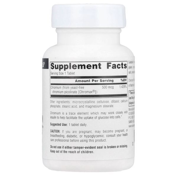 Хром піколінат ультра 500 мкг 60 таблеток Source Naturals 021078005155 фото