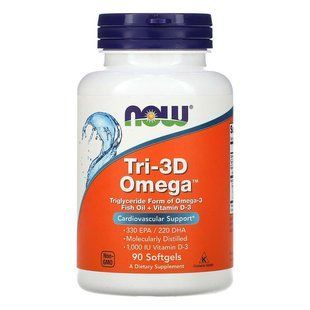 Омега-3 риб'ячий жир + Д3 | 90 кап Now Foods 733739016867 фото