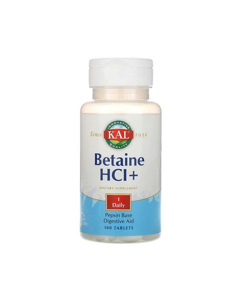 Бетаин HCl + | 100 таб KAL  021245102694 фото