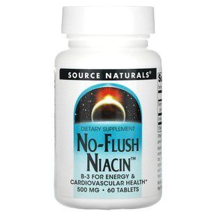 Вітамін B3 Ніацин (без спалаху) 500мг | 60 таб Source Naturals 021078009214 фото