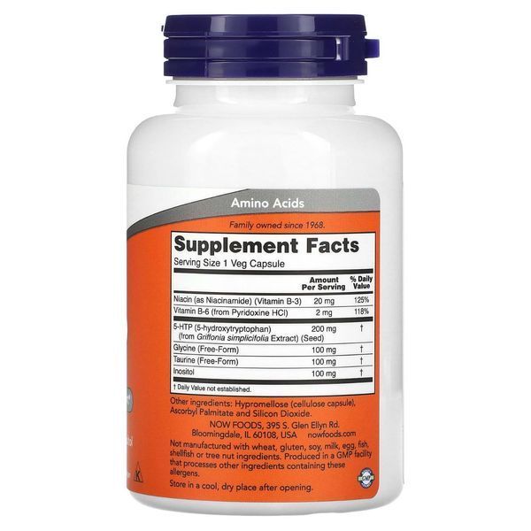 5-HTP подвійна сила 200 мг 120 кап Now Foods 733739001115 фото