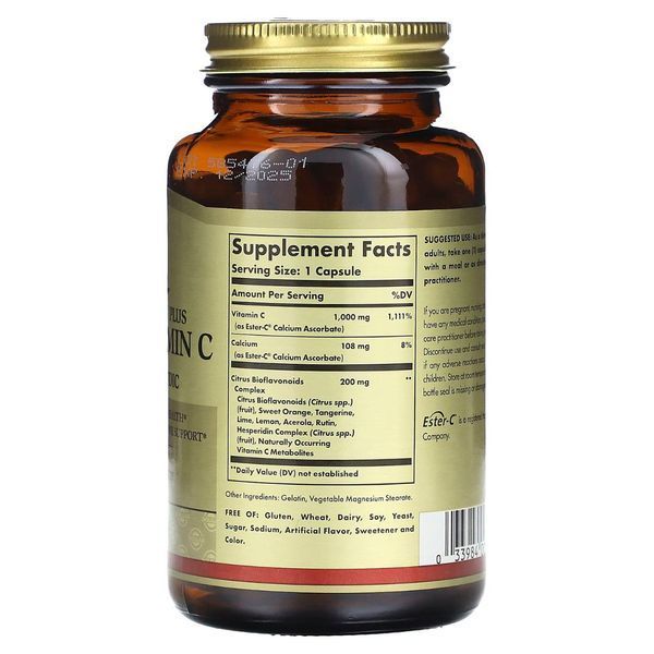 Віітамін C Ester-C Plus 1000 мг 100 капсул Solgar 033984006942 фото