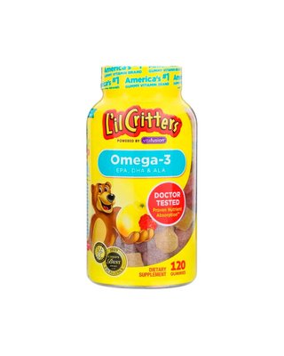Омега-3 ДГК для дітей смак малини та лимонаду | 120 жов таб L`il Critters 027917014340 фото