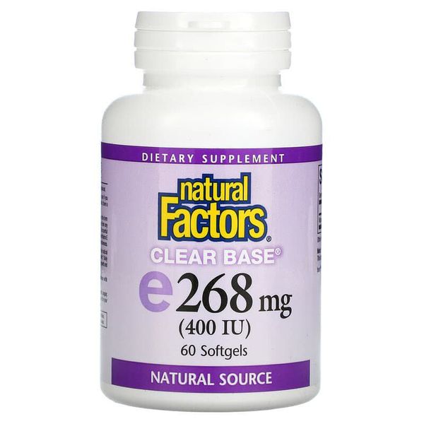 Витамин Е 400 МЕ | 60 кап Natural Factors  068958014432 фото