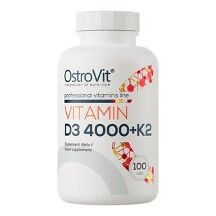 Вітамін Д3 4000 + К2 100 таблеток OstroVit 5903246220278 фото