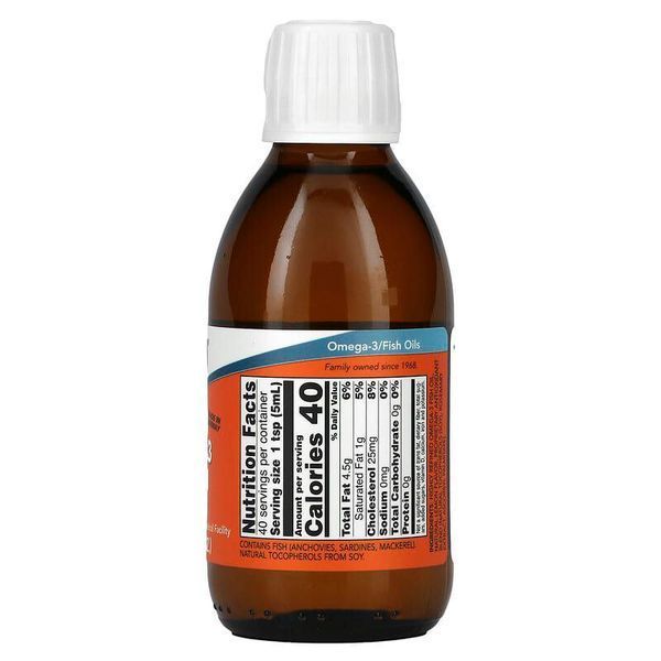 Риб&rsquo;ячий жир з омега-3, зі смаком лимону | 200 мл NOW Foods 733739016591 фото