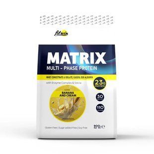Комплексний протеїн MATRIX банан і вершки 0,9 кг 77% FitWin 4820273230173 фото