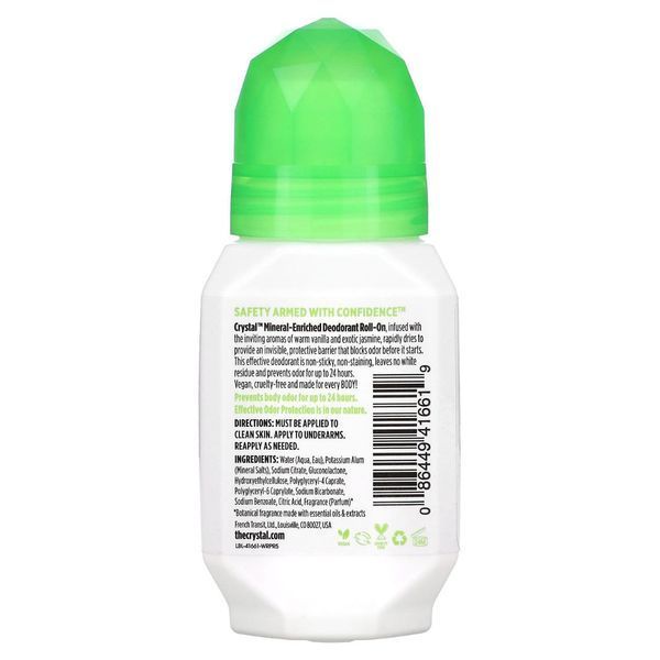 Шариковый дезодорант с ароматом ванили и жасмина | 66 мл Crystal Body Deodorant 086449416619 фото