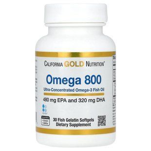 Омега-3 800 мг | 30 кап California Gold Nutrition 898220012510 фото