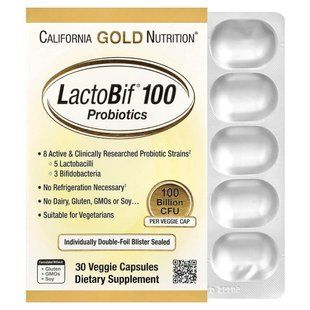 Пробиотики 100 млрд КОЕ | 30 кап California Gold Nutrition 898220010530 фото