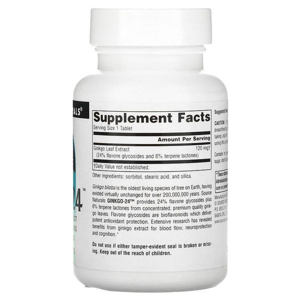 Гінкго-24 120 мг 120 табл Source Naturals 021078002239 фото