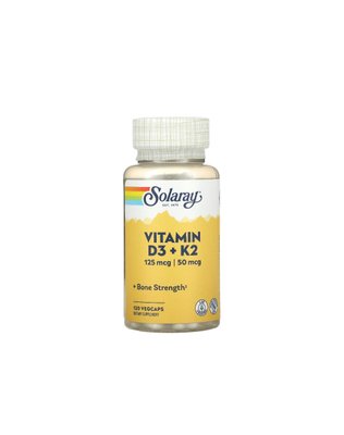 Витамин D3 + K2 | 120 кап Solaray 076280574456 фото