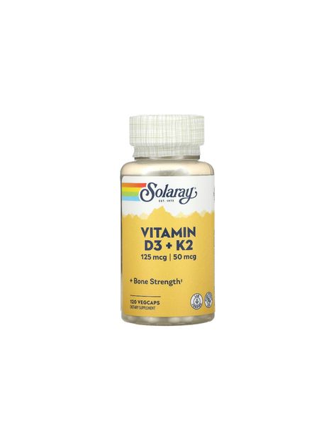 Вітамін D3+K2 | 120 кап Solaray 076280574456 фото