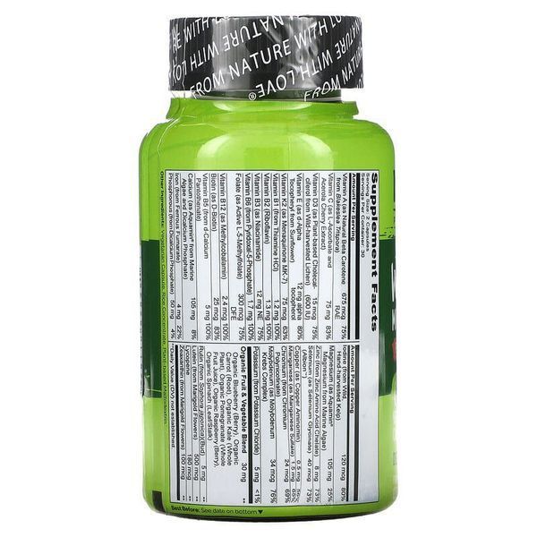 Мультивітаміни з цільних продуктів для підлітків 60 капсул NATURELO 628110628251 фото
