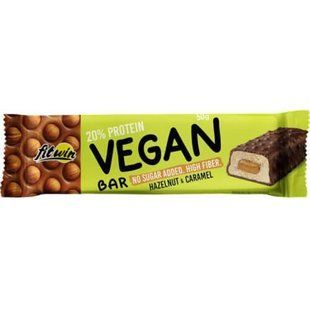 Батончик протеїновий Vegan Bar 50 г горіхи карамель FitWin 4820273231071 фото