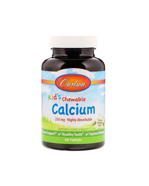 Кальций для детей ванильный вкус 250 мг | 60 жев таб Carlson Labs 088395050831 фото