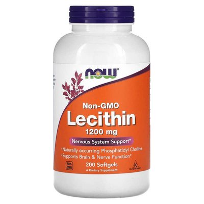 Лецитин 1200 мг 200 кап Now Foods 733739022127 фото