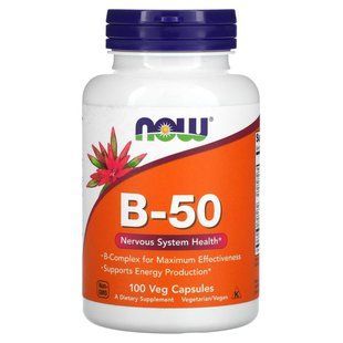 Комплекс вітамінів B-50 100 кап Now Foods  733739004208 фото