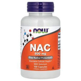 Ацетилцистеїн NAC  600 мг | 100 кап Now Foods  733739000859 фото