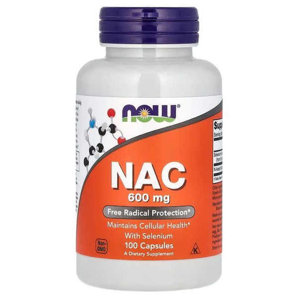 Ацетилцистеїн NAC  600 мг | 100 кап Now Foods  733739000859 фото