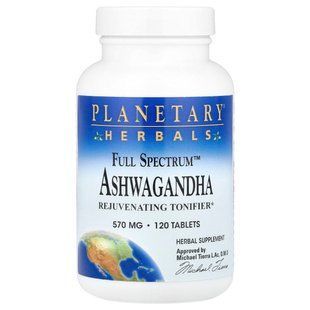 Ашваганда повного спектру 570 мг 120 таб Planetary Herbals 021078105350 фото