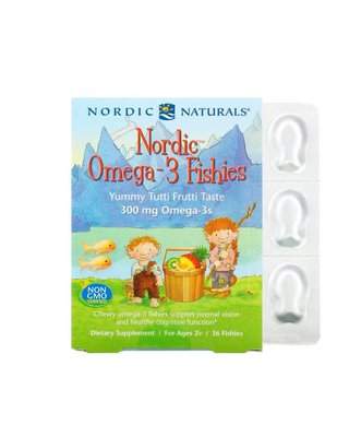 Омега-3 ДГК для дітей смак тутті-фрутті 300 мг 36 рибок Nordic Naturals 20200980 768990311307 фото